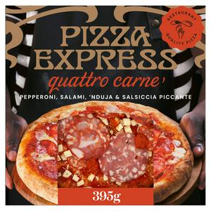 Pizza Express Quattro Carne Pizza 395g, imported from the UK