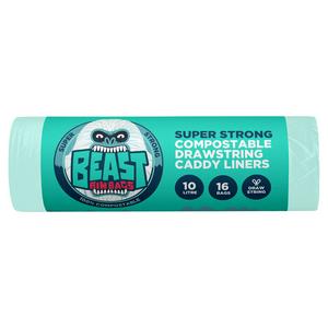 Beast bin bags Compostable Drawstring 10L 16 Pack - British product
