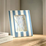 Habitat Ceramic Stripe Photo Frame Blue, UK version