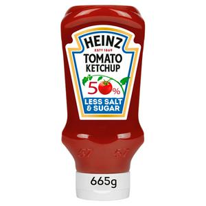 Heinz Tomato Ketchup 50% Less Sugar and Salt 665g, UK version