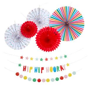 Sainsbury's Home Kit de Décoration Ventilateurs Nid d'Abeille Arc-en-ciel - Couleurs Assorties Guirlande 3m