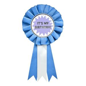 Sainsbury's Home blue birthday rosette badge UK version