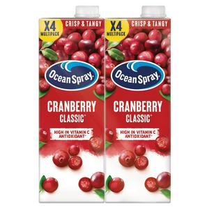 Ocean Spray Cranberry Classic Juice 4x1L, imported from the UK