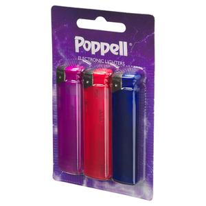 Poppell electronic lighters pack of 3, imported from the UK