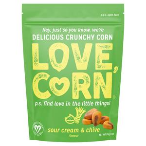 Love Corn Sour Cream Chive Crunchy Corn 115g, UK version