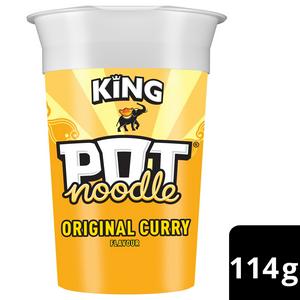 Pot Noodle King Original Curry Pot 114g, imported from the UK