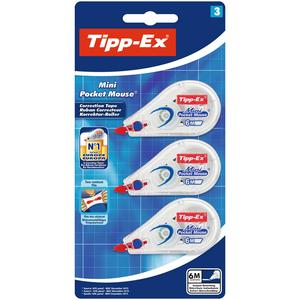 Tipp-Ex Mini Pocket Mouse Correction Tape 3 Pack (British brand)