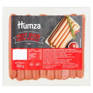Humza turkey hot dog with chilli 350g, imported from the UK