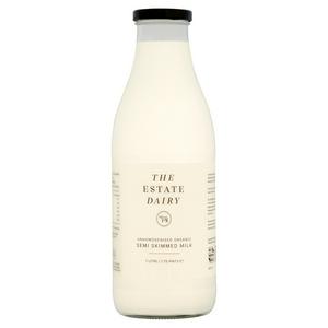 The Estate Dairy Unhomogenised Organic Semi Skimmed Milk 1L (British brand)