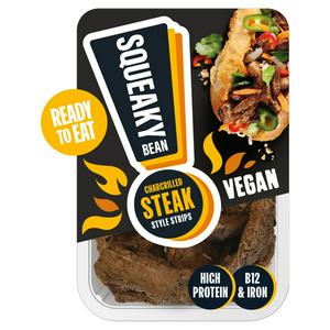 Squeaky Bean steak strips Chargrilled 120g (British brand)