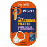 Princes Spicy Tomato Jack Mackerel Fillets 125g, imported from the UK