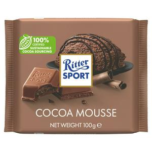 Ritter Sport cocoa mousse chocolate bar 100g, imported from the UK