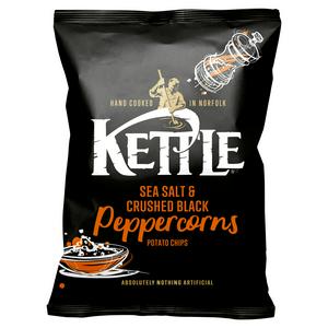 Kettle Sea Salt & Crushed Black Peppercorn Chips 40g, UK version