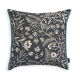 Habitat mono printed winter floral cushion navy 43cm, imported from the UK