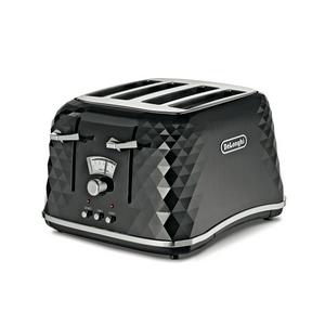 De'Longhi Brillante 4 Slice Toaster Black Kitchen Appliance