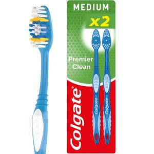 Colgate Premier Clean Medium Toothbrush Pack x2 - British product