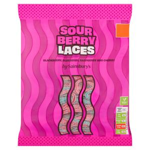 sour berry laces sweets mixed flavour 180g (British brand)