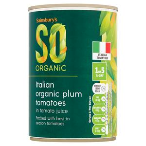 Sainsbury's Organic Italian Plum Tomatoes in Juice 400g