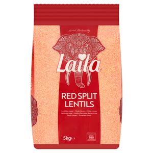 Laila Red Split Lentils 5kg, imported from the UK