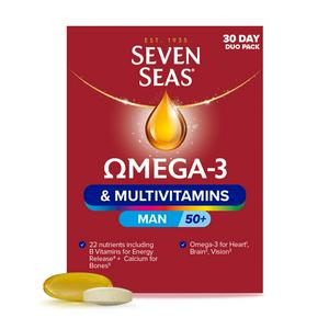 Seven Seas Omega 3 Multivitamin Man 50+ Duo Pack 30 Day Supply (British brand)