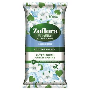 Zoflora Antibacterial Wipes Linen Fresh 70 Wipes (British brand)