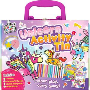 Bookoli Unicorn Activity Tin With Pencils and Stickers - British product