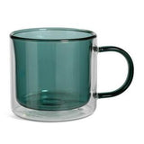 Habitat green double walled borosilicate glass mug 250ml, UK version