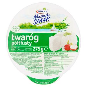 Mlekpol semi-fat curd cheese 275g, imported from the UK