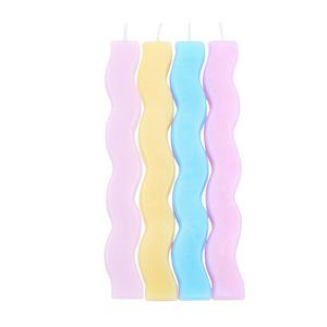 Sainsbury's Wavy Pastel Cake Candles 4 Pack