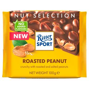 Ritter Sport milk chocolate peanut bar 100g, imported from the UK