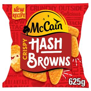 McCain Hash Browns 625g frozen wedges, imported from the UK