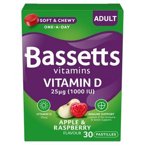Bassetts Vitamins Vitamin D Apple & Raspberry Pastilles Adult x30