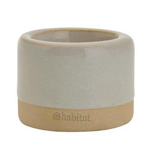 Habitat ceramic tealight holder grey glaze 5x6.5x6.5cm, UK version