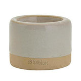 Habitat ceramic tealight holder grey glaze 5x6.5x6.5cm, UK version