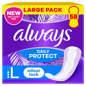 Always Dailies Extra Protect Panty Liners 58 Pack - British product