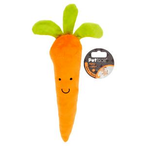 Petface Furry Carrot Dog Toy, imported from the UK