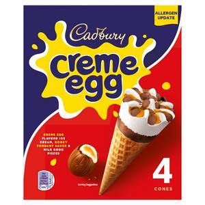 Cadbury Creme Egg ice cream cones 4x100ml - British product