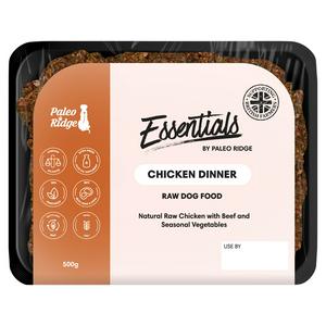 Paleo Ridge raw dog food chicken dinner 500g imported from the UK