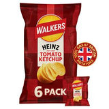 Walkers Heinz Tomato Ketchup Crisps Multipack 6 x 25g (British brand)