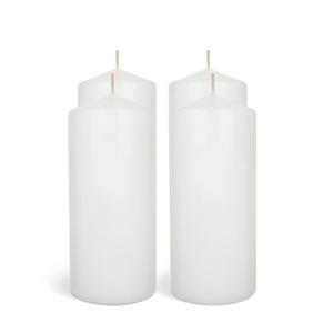 Habitat Large White Unscented Pillar Candle Pack of 4