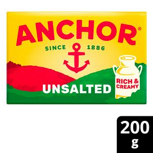 Anchor Unsalted Butter 200g block of butter - British product