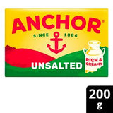 Anchor Unsalted Butter 200g block of butter - British product