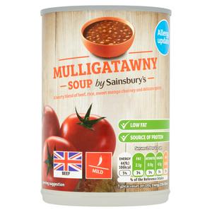 Sainsbury's Mulligatawny beef soup 400g can (British brand)