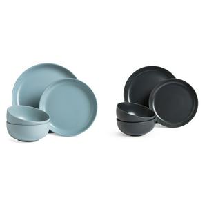 Habitat 12 Piece Matte Finish Duck Egg Dinner Set, UK version