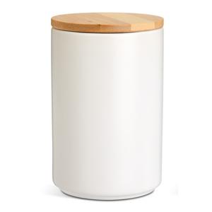 Habitat white ceramic storage canister matte finish 690ml, imported from the UK