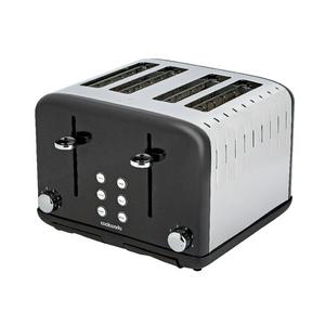 Cookworks Metal Pyramid 4 Slice Toaster Black