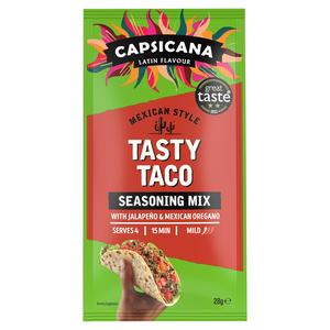 Capsicana Tasty Taco Seasoning Mix Mild Chilli Spice 28g