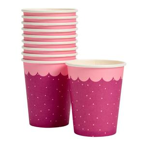 Sainsbury's Home Pink Polka Dot Paper Cups 250ml Pack of 10