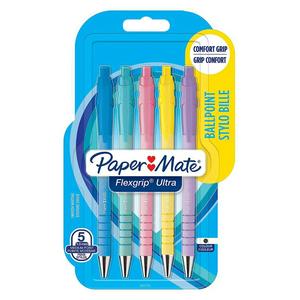 Paper Mate Flex Grip Ultra Pastel 5pk set, imported from the UK