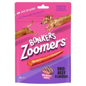 Bonkers Zoomers BBQ Beef Flavour Dog Treats 85g